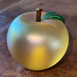 Orient & Flume American Art Glass Iridescent Apple Paperweight